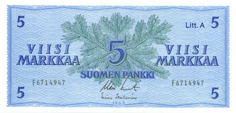5 Markkaa 1963 Litt.A F6714947